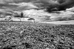 Storm Clouds Over Point Judith Lighthouse in Rhode Island
